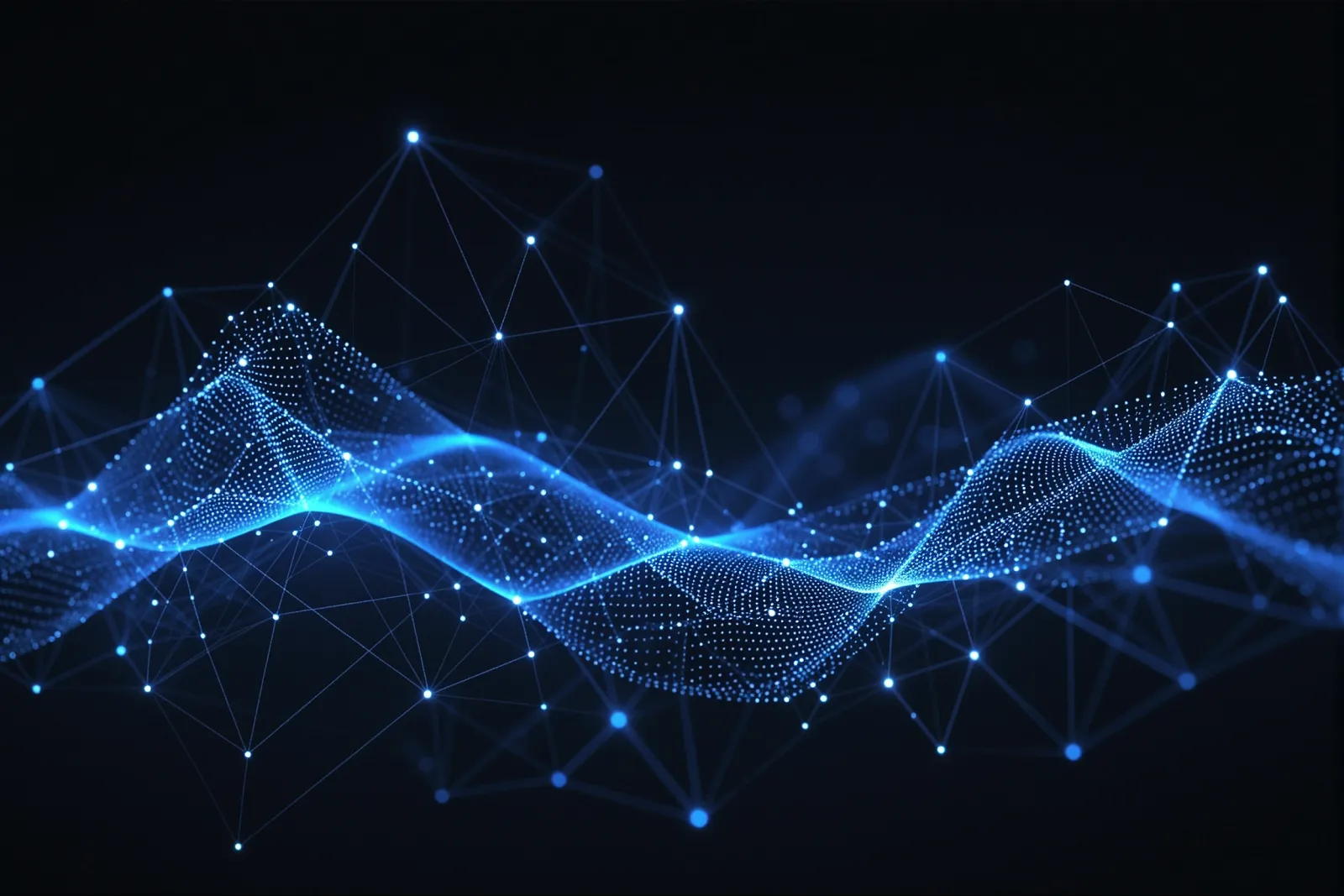 A geometric illustration of a transition from traditional search campaign structures to an advanced AI-driven system.