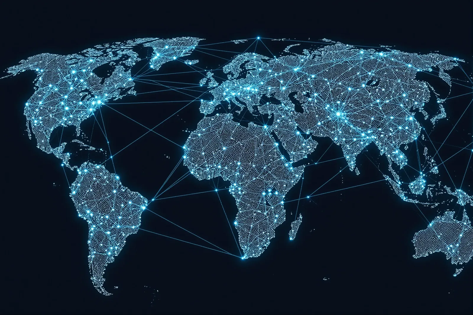 A geometric illustration of interconnected nodes representing AI and search optimization strategies.