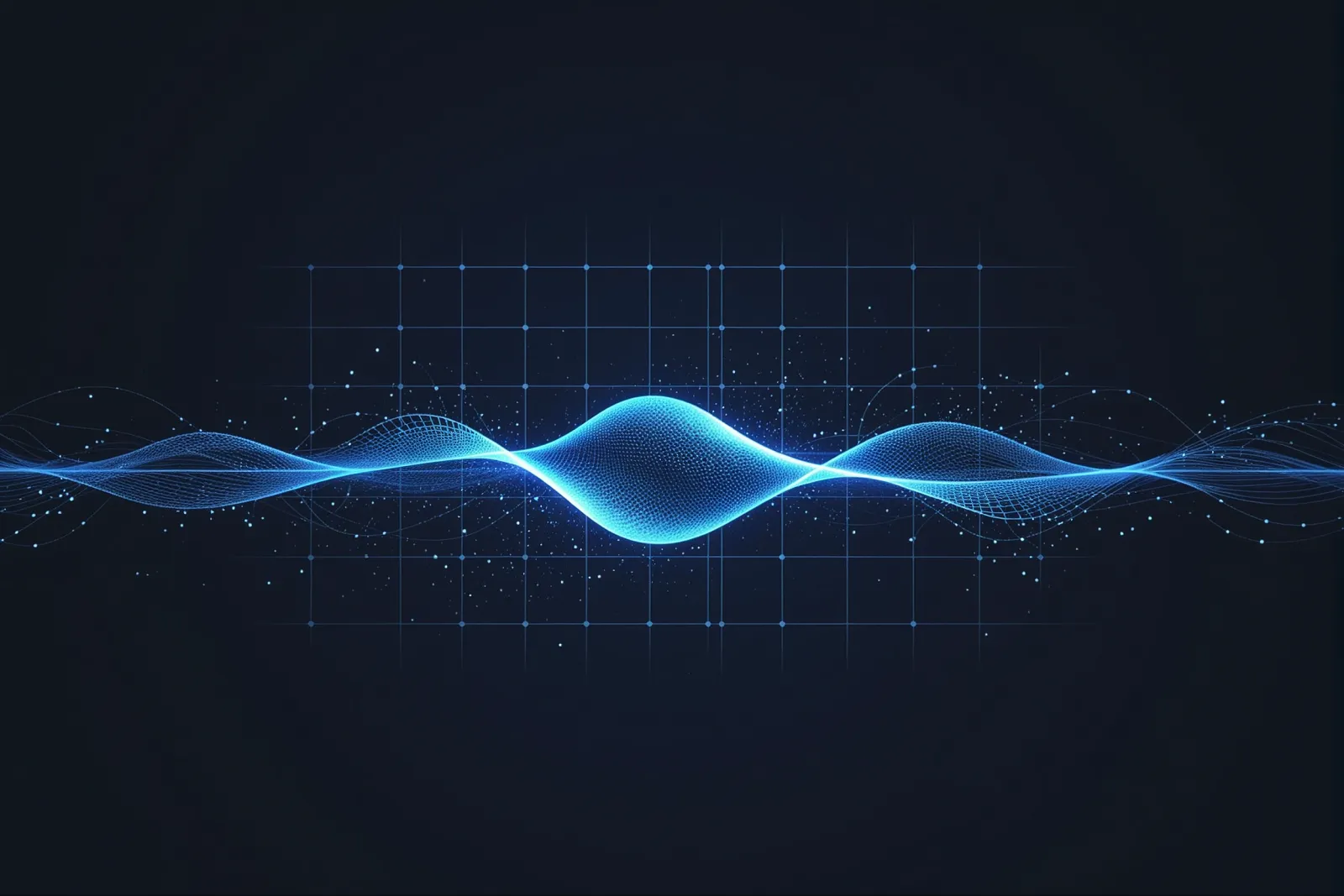 A geometric illustration of a downward trending graph with a magnifying glass over it, symbolizing a drop in search visibility.