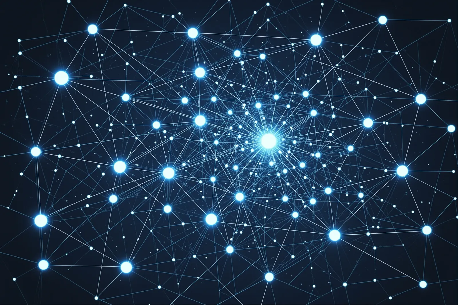 A geometric illustration of a local business map with glowing review stars and social media icons.