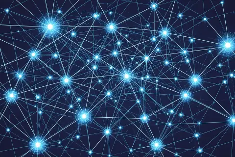 A network of interconnected nodes representing the evolution of link building strategies.